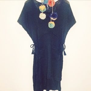 Free People Tops - 《Free People》Navy Blue Oversized Boho Gauze Tunic Free People Tops - 《Free People》Navy Blue Oversized Boho Gauze Tunic